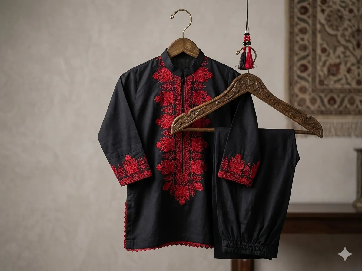 Red embroidery dress 